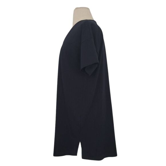 Eileen Fisher Tunic Top Womens XS Black Organic Cotton Mini Dress Minimalist - Picture 4 of 8